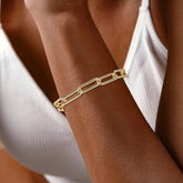 14K Gold Plated Paperclip Bracelet – Triple-Layer Electroplated, Adjustable & Hypoallergenic Copper - HXZ2